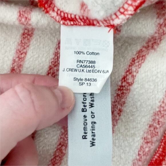 J. CREW Orange & Cream Striped Pullover Boxy 3/4 Sleeve Sweatshirt Size XS - Picture 5 of 5